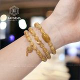  Chuỗi Vòng Thạch Anh Tóc Vàng Vip 6ly Túi Tiền Kim Bảo Mix Charm Vàng 10K (Kim, Thổ) 