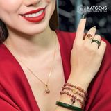  Chuỗi Vòng Thạch Anh Tóc Đỏ Vip 6ly Túi Tiền Kim Bảo Mix Charm Vàng Trang Sức (Hỏa, Thổ) 1-122005 