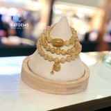  Chuỗi Vòng Thạch Anh Tóc Vàng Vip 6ly Túi Tiền Kim Bảo Mix Charm Vàng 10K (Kim, Thổ) 