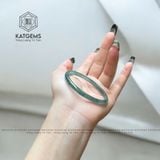  Vòng Ngọc Khối Bản Đũa Lam Ngọc Gua Jade A Myanmar Độc Bản Ni 52.2 4.9ly  (Không Kén Mệnh) 