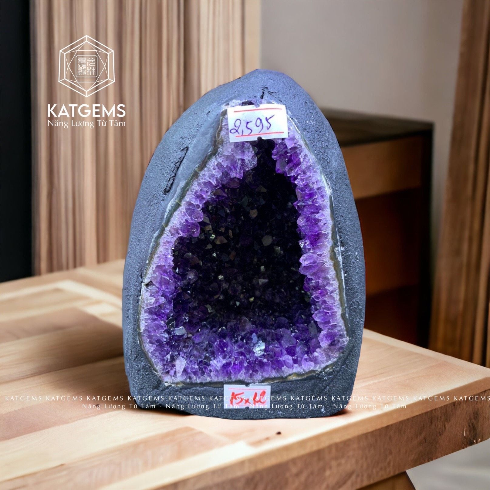  Hốc Thạch Anh Tím Đặt Bàn 15*12 (Hoả, Thổ) 