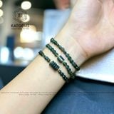  Chuỗi Vòng Lam Ngọc Dẹt Jade A Mix Ngũ Điếu, Lu Thống Và Bi Vàng 10K (Không Kén Mệnh) 