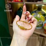  Vòng Dây Cáp Lu Thống Thạch Anh Tóc Vàng Mix 2 Bi Kim Tiền Vàng Trang Sức (Kim, Thổ) 