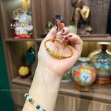  Vòng Dây Cáp Ngũ Điếu Thạch Anh Tóc Vàng Mix 2 Bi Kim Tiền Vàng 10K (Kim, Thổ) 