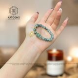  Vòng Đơn Ngọc Hoa Bay 6.3ly Mix Ngũ Điếu Cỏ Bốn Lá Và Bi Kim Tiền Vàng 10K (Không Kén Mệnh) 