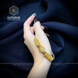  Vòng Dây Cáp Thạch Anh Tóc Vàng Mix Cỏ Bốn Lá, Ngũ Điếu Và Lu Thống Chạm Kim Tiền (Kim, Thổ) 
