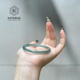  Vòng Ngọc Khối Bản Đũa Lam Ngọc Gua Jade A Myanmar Độc Bản Ni 52.2 4.9ly  (Không Kén Mệnh) 