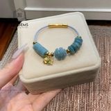  Vòng Dây Cáp Lam Ngọc Ngũ Điếu Mix Hồ Ly, Cỏ Bốn Lá, Lu Thống Chạm Kim Tiền (Không Kén Mệnh) 