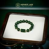  Vòng Đơn Ngọc Bích Canada Vip 12Ly Mix Lu Thống Và Bi Vàng Trang Sức (Không Kén Mệnh) 