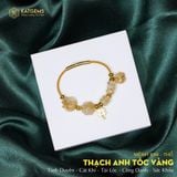  Vòng Dây Cáp Thạch Anh Tóc Vàng Hồ Ly Mix Ngũ Điếu Và Charm Cỏ Bốn Lá, Túi Tài Lộc Và Bi Kim Tiền Vàng Trang Sức (Kim, Thổ) 200525-18 