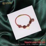  Vòng Dây Cáp Thạch Anh Tóc Đỏ Hồ Ly Mix Ngũ Điếu Và Charm Cỏ Bốn Lá, Túi Tài Lộc Và Bi Kim Tiền Vàng Trang Sức (Hoả, Thổ) 200525-10 