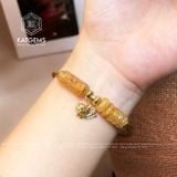  Vòng Dây Cáp Thạch Anh Tóc Vàng Mix Ngũ Điếu, Lu Thống Chạm Kim Tiền Và Charm Rơi Hồ Ly Vàng Trang Sức (Thổ, Kim) 