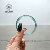  Vòng Ngọc Khối Bản Đũa Lam Ngọc Gua Jade A Myanmar Độc Bản Ni 52.2 4.9ly  (Không Kén Mệnh) 
