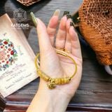  Vòng Dây Cáp Thạch Anh Tóc Vàng Mix Ngũ Điếu, Lu Thống Chạm Kim Tiền Và Charm Rơi Hồ Ly Vàng Trang Sức (Thổ, Kim) 