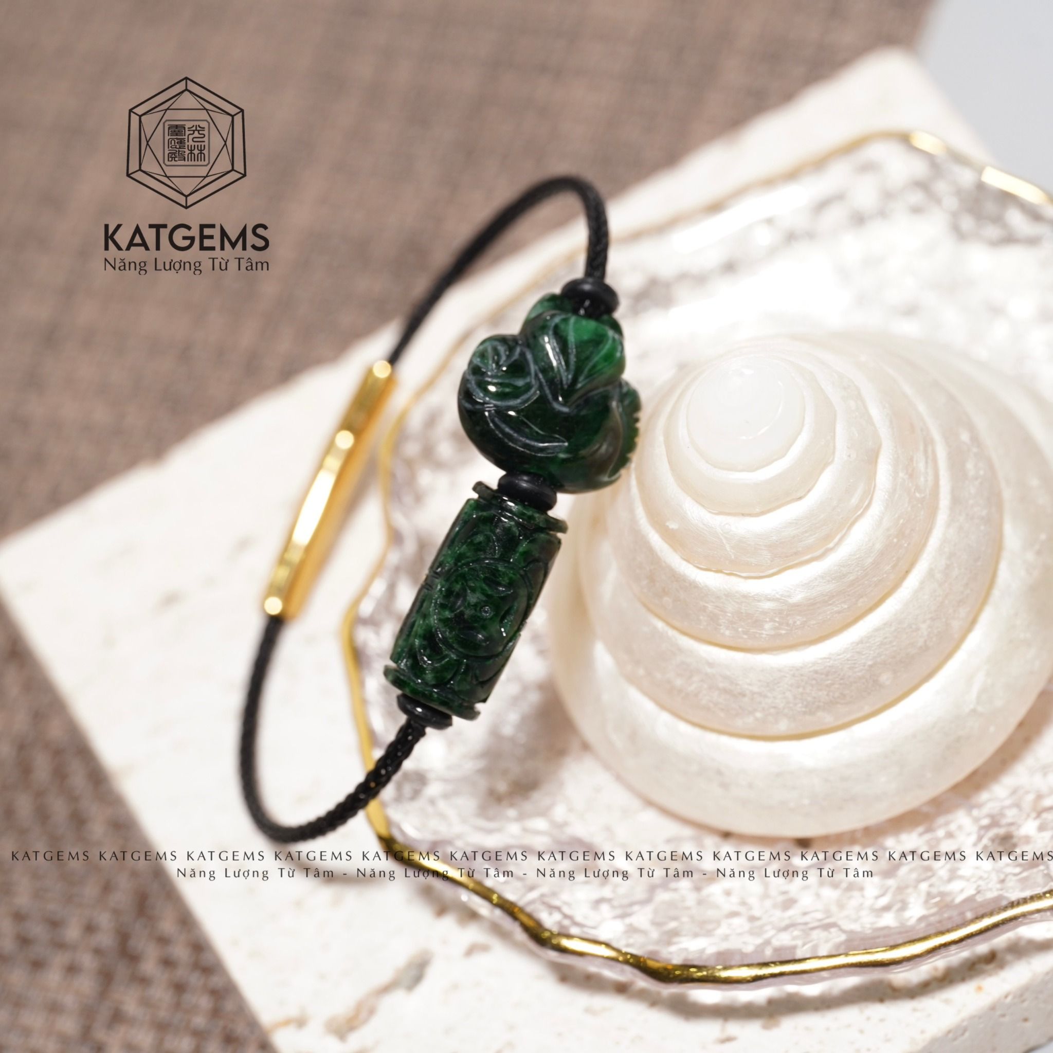  Vòng Dây Cáp Ngọc Cẩm Thạch Sơn Thuỷ (Type B) Lu Thống Mix Hồ Ly (Không Kén Mệnh) 