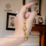  Vòng Đơn Thạch Anh Tóc Vàng 7ly Bà Hồ Ly Mix Charm Kim Tiền Vàng Trang Sức (Kim, Thổ) 