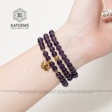  Chuỗi Vòng Thạch Anh Tím 6ly Mix Hồ Ly Vàng 10K (Thổ, Hỏa) 