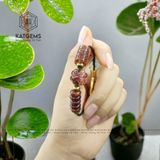  Vòng Dây Cáp Thạch Anh Tóc Nâu Đỏ Mix Lu Thống Chạm, Cỏ Bốn Lá Và Ngũ Điếu (Hỏa, Thổ) 