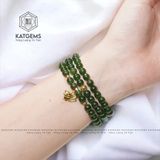  Vòng Chuỗi Ngọc Bích 6ly Mix Hồ Ly Kim Tiền Vàng Trang Sức (Không Kén Mệnh) 2-128002 