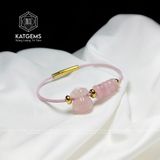  Vòng Dây Cáp Thạch Anh Hồng Ngũ Điếu Mix Túi Tiền Kim Bảo (Hoả, Thổ) 