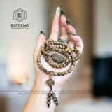  Chuỗi Vòng Trầm Rừng 108 Hạt 6ly Mix Tỳ Hưu Và Hoa Sen (Không Kén Mệnh) 