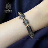  Vòng Dây Cáp Thạch Anh Tóc Đen Mix Lu Thống, Cỏ Bốn Lá Và Hồ Ly (Thủy, Mộc) 