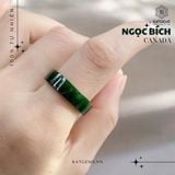  Nhẫn Khối Ngọc Bích Canada VVIP Bản Vuông 5ly (Không Kén Mệnh) 