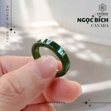  Nhẫn Khối Ngọc Bích Canada VVIP Bản Vuông 5ly (Không Kén Mệnh) 