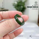  Nhẫn Khối Ngọc Bích Canada VVIP Bản Vuông 5ly (Không Kén Mệnh) 