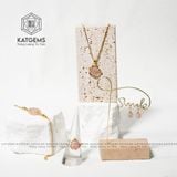  Nhẫn Tỳ Hưu Thạch Anh Hồng Mix Vàng 10K (Hoả, Thổ) 