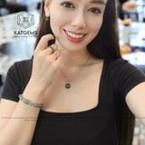  Vòng Đơn Lam Ngọc Jade A 8ly Mix Lu Thống Kim Tiền Lam Ngọc Và Charm Bi Vàng Xoắn 10K 
