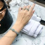  Vòng Đơn Lam Ngọc Jade A 8ly Mix Lu Thống Kim Tiền Lam Ngọc Và Charm Bi Vàng Xoắn 10K 