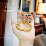  Vòng Đơn Thạch Anh Tóc Vàng 7ly Mix Cụ Tỳ Hưu Vàng 10K (Kim, Thổ) 