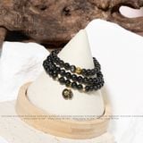  Chuỗi VòngThạch Anh Tóc Đen 6ly Mix Túi Tiền Kim Bảo Vàng 10K (Mộc, Thuỷ) 