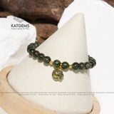  Vòng Đơn Thạch Anh Tóc Xanh 7-8ly Mix Túi Tiền Kim Bảo Vàng Trang Sức (Mộc, Hoả) 1-190003 