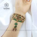 Vòng Chuỗi Trầm Rừng 6ly Mix Charm Chữ Vạn Trầm Sánh Và Sen Ngọc Bích (Không Kén Mệnh) 