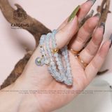  Chuỗi Vòng Đá Aqua 5.5ly Mix Túi Tiền Kim Bảo (Mộc, Thuỷ) 