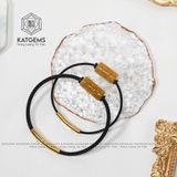  Vòng Dây Cáp Lu Thống Thạch Anh Tóc Vàng Chạm Kim Tiền (Kim, Thổ) 