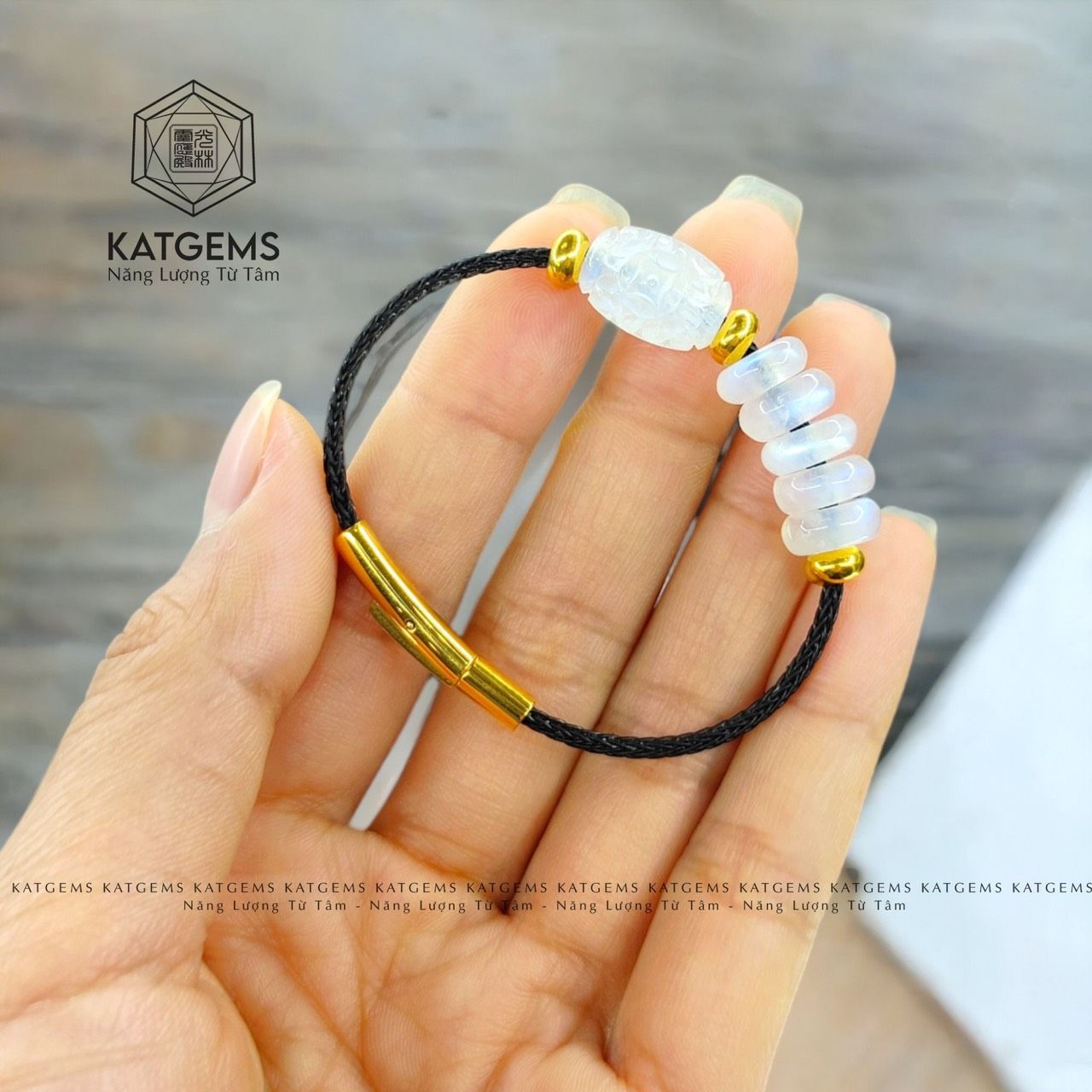  Vòng Dây Cáp Đá Moon Ngũ Điếu Mix Lu Thống (Kim, Thủy) 