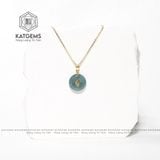  Dây Chuyền Đồng Điếu Lam Ngọc Jade A Đường Kính 15li Dày 3.8mm(Không Kén Mệnh) 