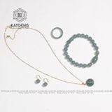  Dây Chuyền Đồng Điếu Lam Ngọc Jade A Đường Kính 15li Dày 3.8mm(Không Kén Mệnh) 