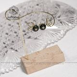  Khuyên Tai Bọc Vàng Trang Sức Từ Ngọc Cẩm Thạch Sơn Thuỷ (Type B) (Không Kén Mệnh) 