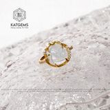 Nhẫn Hồ Ly Bọc Vàng Trang Sức Moonstone (Kim, Thuỷ) 