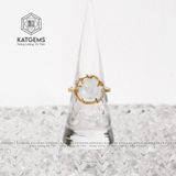  Nhẫn Hồ Ly Bọc Vàng Trang Sức Moonstone (Kim, Thuỷ) 