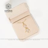  Mặt Dây Chuyền Tỳ Hưu Đá Moon Bọc Vàng 10K (Kim, Thuỷ) 