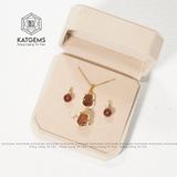  Mặt Dây Chuyền Tỳ Hưu Thạch Anh Tóc Đỏ Bọc Vàng Trang Sức (Thổ, Hoả) 
