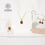  Mặt Dây Chuyền Tỳ Hưu Thạch Anh Tóc Đỏ Bọc Vàng Trang Sức (Thổ, Hoả) 