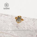  Bộ Trang Sức Tỳ Hưu Thạch Anh Tóc Đen Bọc Vàng (Thuỷ, Mộc) 