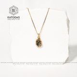  Mặt Dây Chuyền Tỳ Hưu Thạch Anh Tóc Đen Bọc Vàng Trang Sức (Thuỷ, Mộc) 