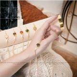  Bộ Trang Sức Vàng 10K Bà Hồ Ly Thạch Anh Tóc Đen (Thuỷ, Mộc) 